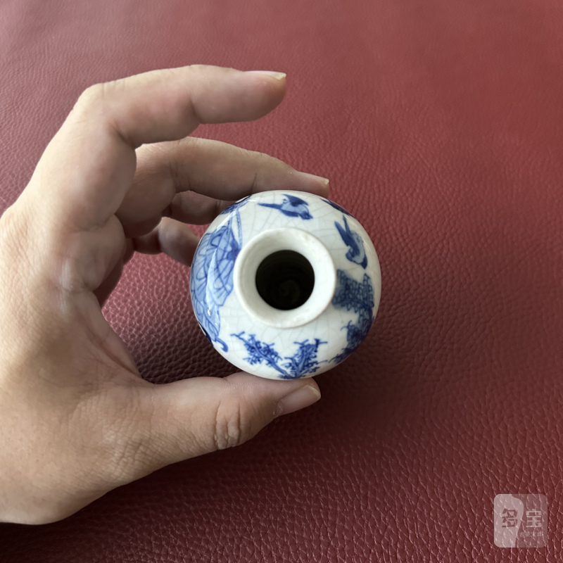 清康熙 浆胎青花昭君出塞图小梅瓶 - 图11